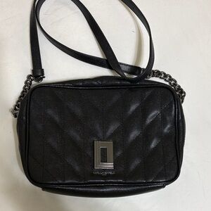 Karl Lagerfeld Black Chevron Crossbody Bag